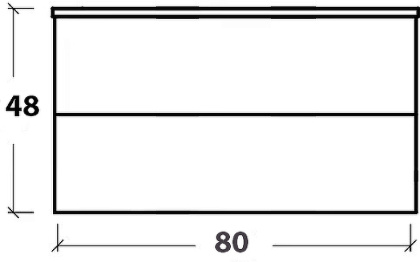 Тумба 80см*43,5 DARK BROWN (керам.моноблок) 830-080-DB Boheme