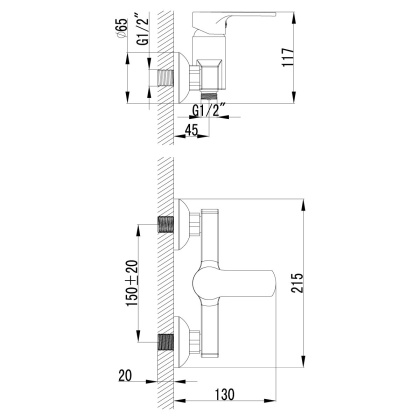 Смеситель Lemark Plus Grace LM1503C для душа Смеситель Lemark Plus Grace LM1503C для душа