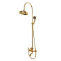 FIRST-CVD-03/24-M Душевая колонна со смесителем для ванны,верхнего и ручного душа,золото, ручки золото