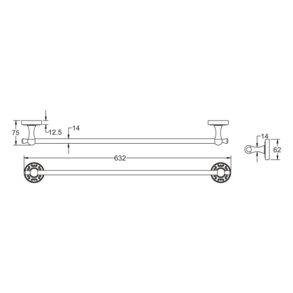 Полотенцедержатель, RG1017Q Rose, Бронза