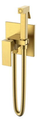 Смеситель гигиенический Qubic Matt Gold Смеситель гигиенический Qubic Matt Gold