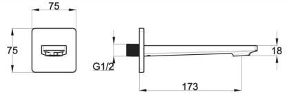 CARIN Излив для ванны хром CAR-BC-CRM