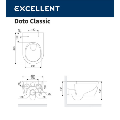 Унитаз подвесной EXCELLENT Doto Classic Унитаз подвесной EXCELLENT Doto Classic