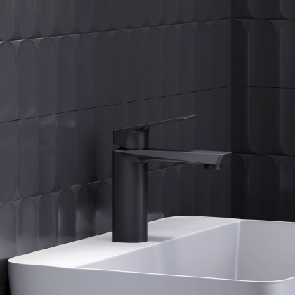 400210300 Merkur Смеситель для умывальника, чёрный