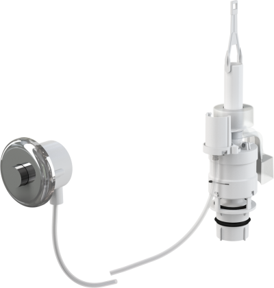 Кнопка пневматического смыва на расстоянии – ручное управление, xром-глянец, монтаж: в стену