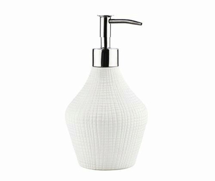 Дозатор для жидкого мыла Dinkel, 9,8х18х9,8 см, белый, K-4699