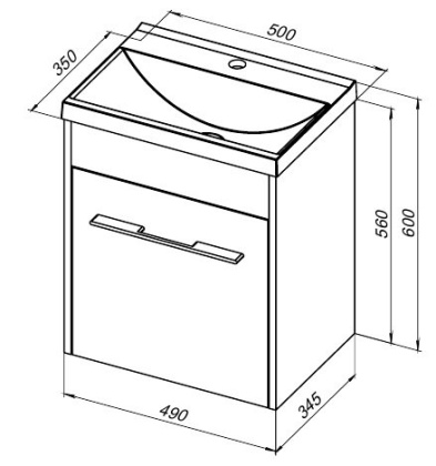 Тумба под раковину Aquanet Августа 50 (Moduo Slim) белый (ручки хром) Тумба под раковину Aquanet Августа 50 (Moduo Slim) белый (ручки хром)