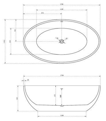 Акриловая ванна Abber 175х100 AB9249 Акриловая ванна Abber 175х100 AB9249