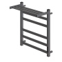 Полотенцесушитель электрический Point Меркурий PN83856PGR П5 500x600 с полкой, диммер справа, графит премиум Полотенцесушитель электрический Point Меркурий PN83856PGR П5 500x600 с полкой, диммер справа, графит премиум