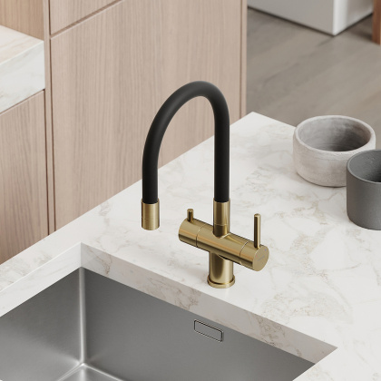 Смеситель для кухни SANCOS Lucia с возможностью подключения фильтра для воды, цвет брашированное золото, арт. SC4004BG