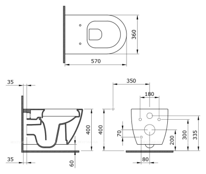 Унитаз Venezia Rimless цвет матовый коричневый, 1295-025-0128, шт Унитаз Venezia Rimless цвет матовый коричневый, 1295-025-0128, шт