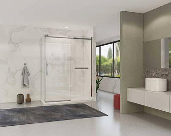 Душевой уголок Como Soft VSR-1CS1015CL, 1500*1000, хром, стекло прозрачное