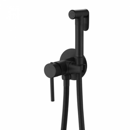 Смеситель ABBER Wasser Kreis AF8125B с гигиеническим душем, черный матовый Смеситель ABBER Wasser Kreis AF8125B с гигиеническим душем, черный матовый