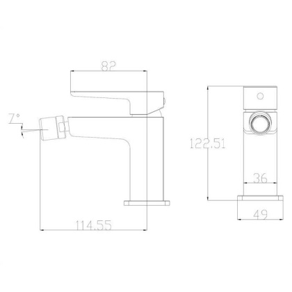 Смеситель для биде OMNIRES PARMA PM7420GR (графит) Смеситель для биде OMNIRES PARMA PM7420GR (графит)