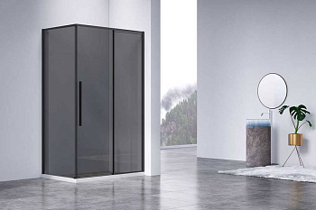 Душевой уголок Slim-N VSR-4SN9011CGB, 1100*900, черный, стекло тонированное