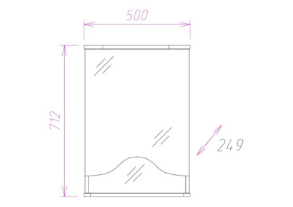 Шкаф-зеркало Onika Лидия 50 белый, правый, с подсветкой Шкаф-зеркало Onika Лидия 50 белый, правый, с подсветкой