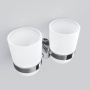 Двойной стеклянный стакан Sense L с настенным держателем, 9,6х16,4х7,5 см, белый, A74343400