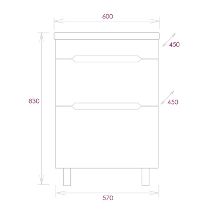 Тумба Onika Айленд 60 напольная, белая (ум. Элина 60)