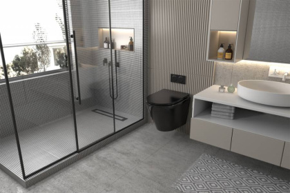 Унитаз ABBER Bequem AC1102MB подвесной черный матовый, безободковый Унитаз ABBER Bequem AC1102MB подвесной черный матовый, безободковый