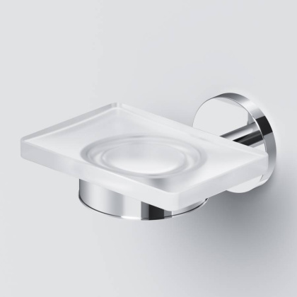 A85A34200 X-Joy, Стеклянная мыльница с настенным держателем, хром A85A34200 X-Joy, Стеклянная мыльница с настенным держателем, хром