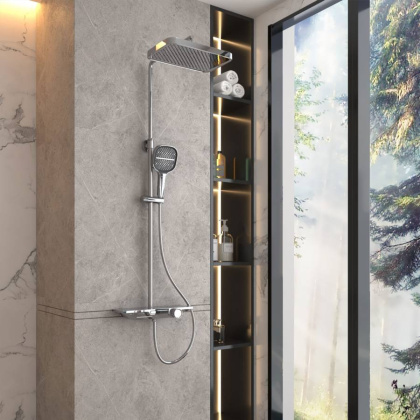 Душевая стойка VSFS-411CH с изливом, хром Душевая стойка VSFS-411CH с изливом, хром