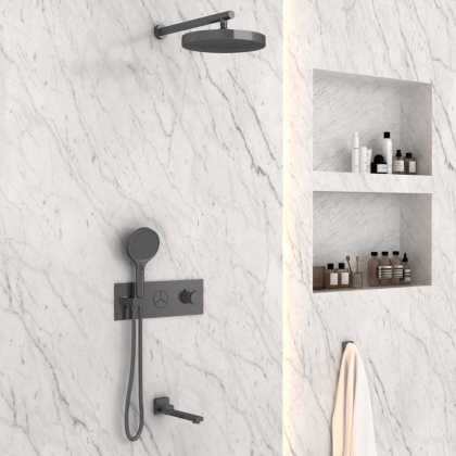 Душевой комплект VSFW-432TI2GM встраиваемый, вороненая сталь Душевой комплект VSFW-432TI2GM встраиваемый, вороненая сталь