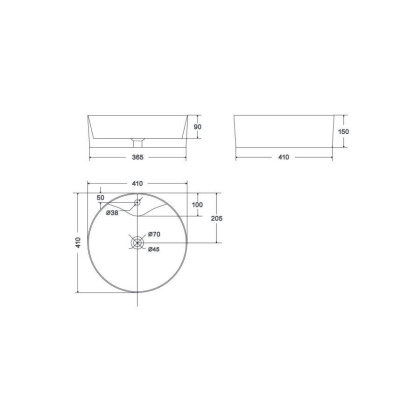 Умывальник накладной, круглый Point Виктория 41, PN43065WB Умывальник накладной, круглый Point Виктория 41, PN43065WB