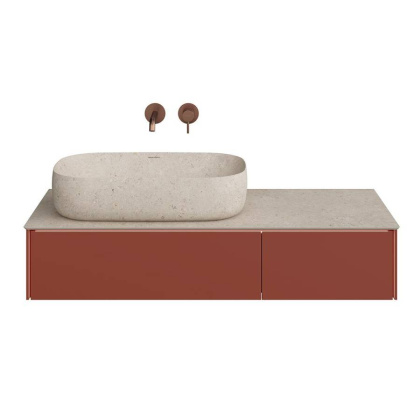 Тумба MAGICA подвесная 120, 2 ящика, венецианский красный матовый                          Тумба MAGICA подвесная 120, 2 ящика, венецианский красный матовый