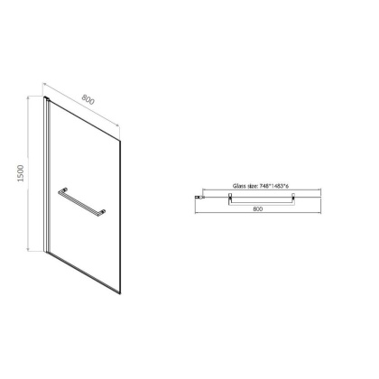 3.31023.00 PRIORITY, Шторка на борт 800мм (H=1500мм) стекло Optiwhite, Easyclean, хром (274701), шт 3.31023.00 PRIORITY, Шторка на борт 800мм (H=1500мм) стекло Optiwhite, Easyclean, хром (274701), шт