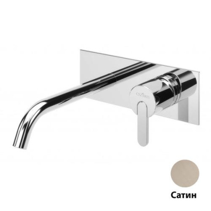 LEAF-BLI1-L-ST Смеситель для раковины встраиваемый, однорычажный, излив и ручка на единой площадке, длина излива 23 см, исполнение Satinox LEAF-BLI1-L-ST Смеситель для раковины встраиваемый, однорычажный, излив и ручка на единой площадке, длина излива 23 см, исполнение Satinox