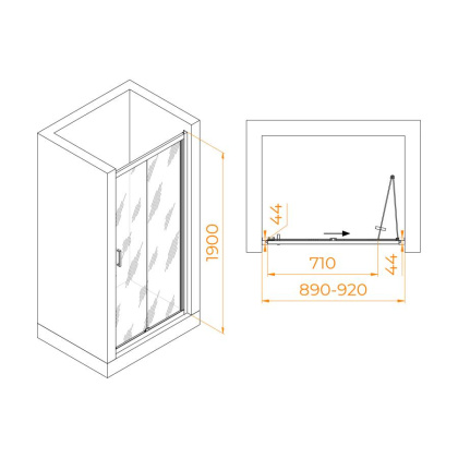 Душевая дверь RGW PA-21, RGW 06082109-11