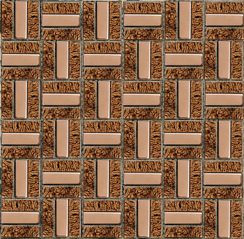 Мозаика MS-619 метал стекло (15*48*6) (300*300) 