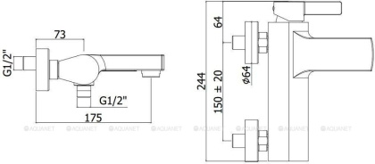 Смеситель для ванны с душем Paffoni Rock RO022ST Смеситель для ванны с душем Paffoni Rock RO022ST