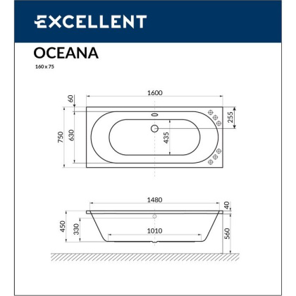 Ванна EXCELLENT Oceana 160x75 "SOFT" (золото) Ванна EXCELLENT Oceana 160x75 "SOFT" (золото)