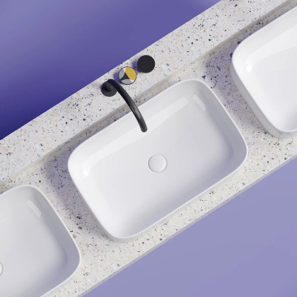 Умывальник чаша накладная прямоугольная Element 605*380*150мм