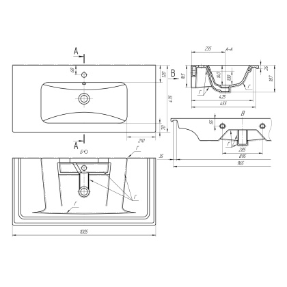 Раковина керамическая "Эйфория-100" Раковина керамическая "Эйфория-100"