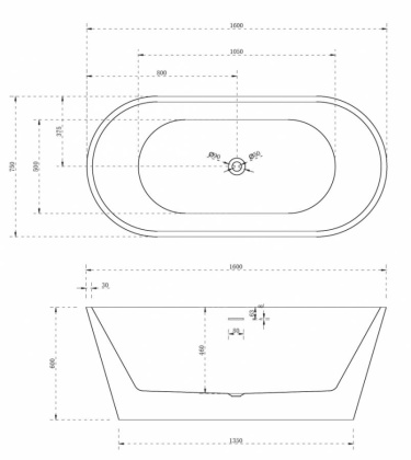 Акриловая ванна Abber 160х75 AB9320-1.6 Акриловая ванна Abber 160х75 AB9320-1.6