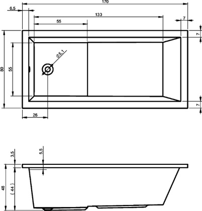 Акриловая ванна RIHO LUSSO PLUS 170x80 Акриловая ванна RIHO LUSSO PLUS 170x80
