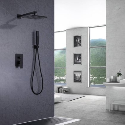 Душевая система ABBER Weiss Insel AF8018B скрытого монтажа без излива, черная матовая Душевая система ABBER Weiss Insel AF8018B скрытого монтажа без излива, черная матовая