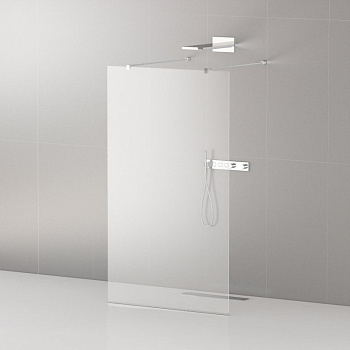 LIBERTA-L-2-125-120-C-NERO Душевая перегородка с возможностью двустороннего входа, стекло прозрачное, профиль чёрный, 1250x1200x1950 мм