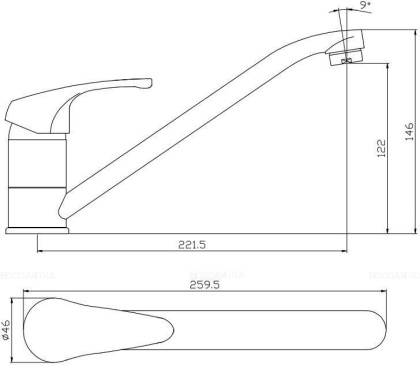 Смеситель для кухни Aquanet Practic AF100-40С Смеситель для кухни Aquanet Practic AF100-40С