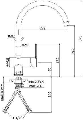 Смеситель для кухни Paffoni Ringo RIN180BO