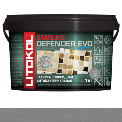 Затирка эпоксидная STARLIKE DEFENDER EVO, S.115 GRIGIO SETA 1кг Затирка эпоксидная STARLIKE DEFENDER EVO, S.115 GRIGIO SETA 1кг