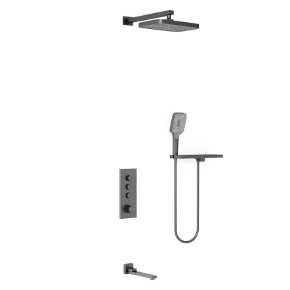 Душевой комплект VSFW-431T1RGM встраиваемый, термостатический, 3 режима, вороненая сталь Душевой комплект VSFW-431T1RGM встраиваемый, термостатический, 3 режима, вороненая сталь