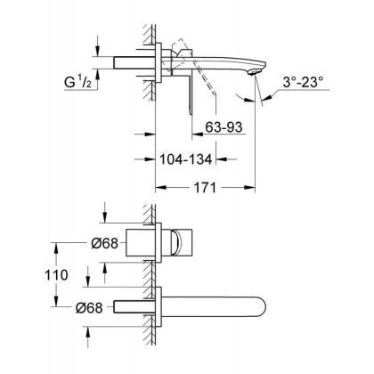 Смеситель для раковины Grohe Eurostyle Cosmopolitan 19571002 хром