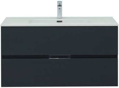 Тумба под раковину Aquanet Алвита New 100 2 ящика, антрацит