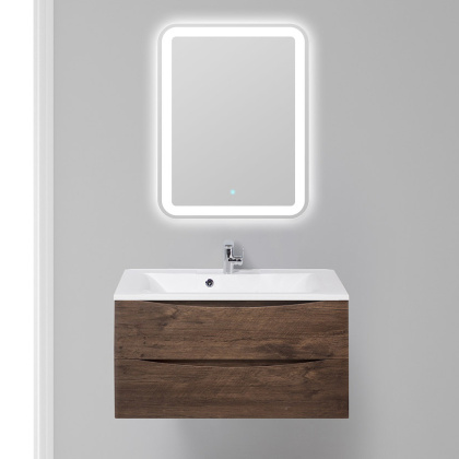 Тумба с раковиной подвесная  BelBagno ANCONA-N 80 Rovere Moro, раковина белая