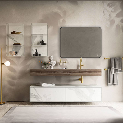 Зеркало LED VLM-3VC800B 800х600 c сенсорным выключателем и диммером Зеркало LED VLM-3VC800B 800х600 c сенсорным выключателем и диммером