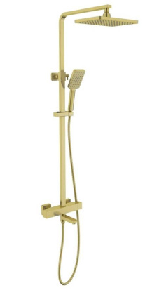 Душевая стойка Timo Tetra-Thermo SX-0169/17 с термостатом, золото матовое Душевая стойка Timo Tetra-Thermo SX-0169/17 с термостатом, золото матовое