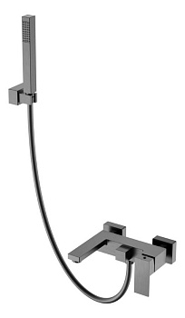 Смеситель для ванны с душем Qubic Matt Gun Metal